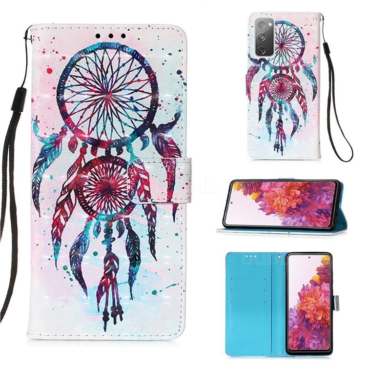 ColorDrops Wind Chimes 3D Painted Leather Wallet Case for Samsung Galaxy S20 FE / S20 Lite