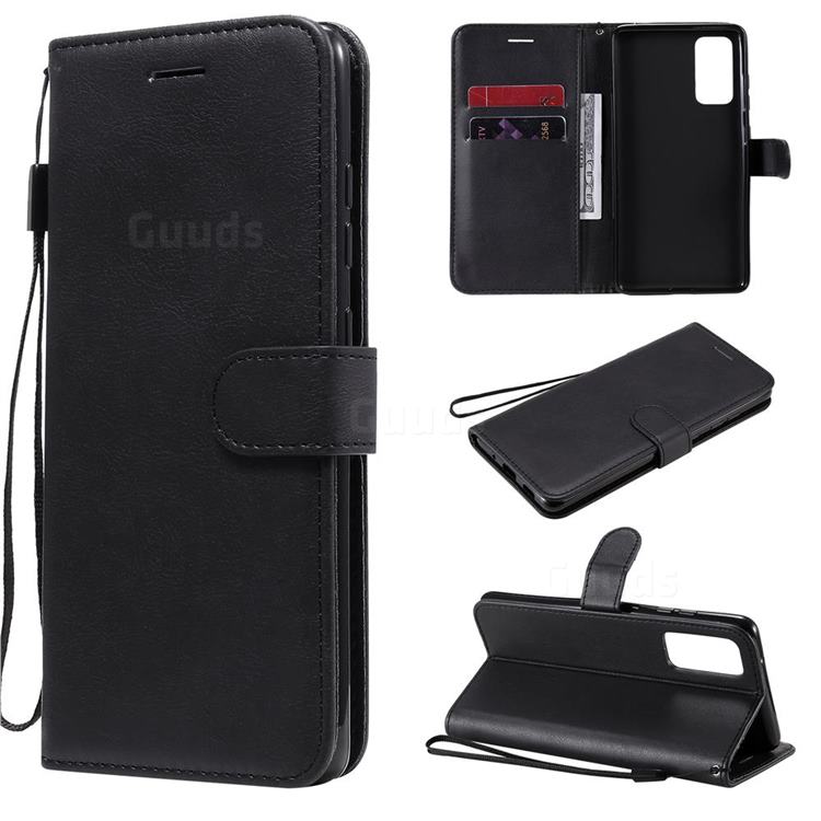 Retro Greek Classic Smooth PU Leather Wallet Phone Case for Samsung Galaxy S20 FE / S20 Lite - Black