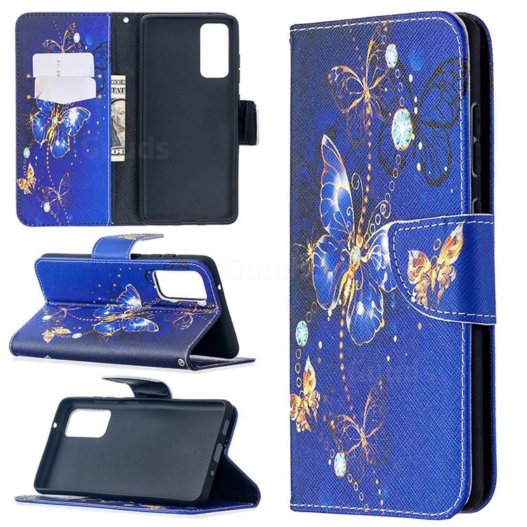 Purple Butterfly Leather Wallet Case for Samsung Galaxy S20 FE / S20 Lite