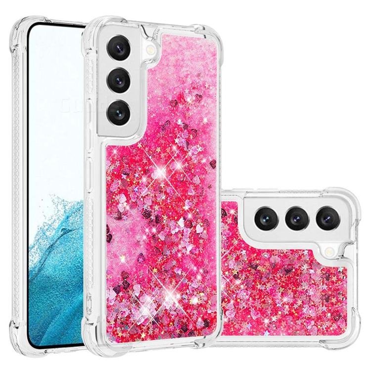 Dynamic Liquid Glitter Sand Quicksand TPU Case for Samsung Galaxy S22 - Pink Love Heart