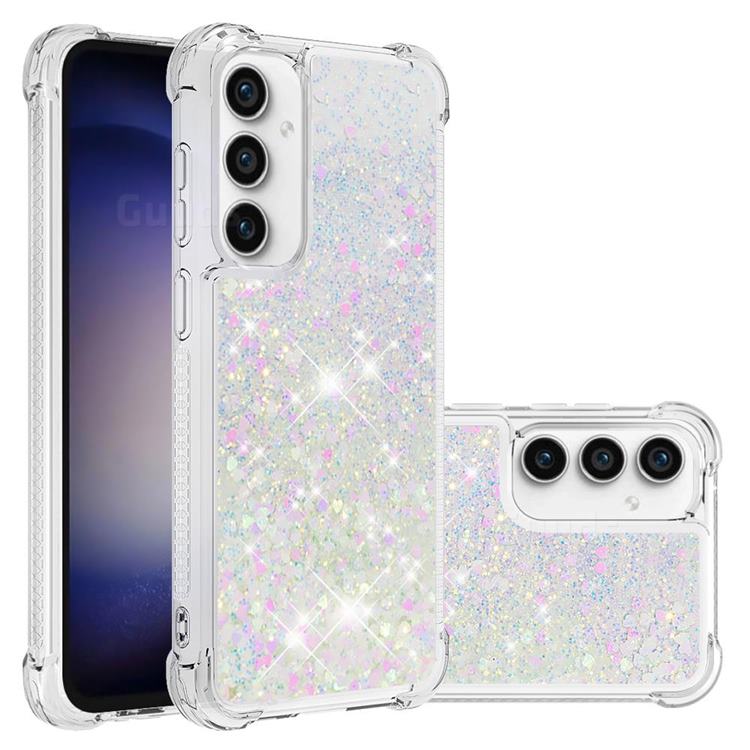 Dynamic Liquid Glitter Sand Quicksand Star TPU Case for Samsung Galaxy S23 FE - Pink