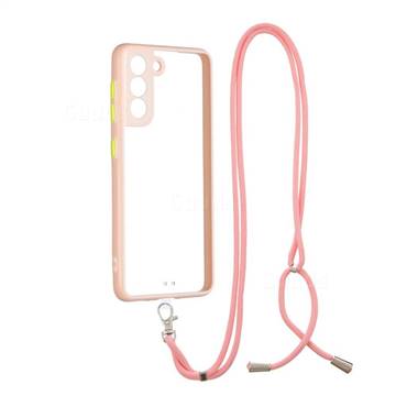 Necklace Cross-body Lanyard Strap Cord Phone Case Cover for Samsung Galaxy S21 - Pink