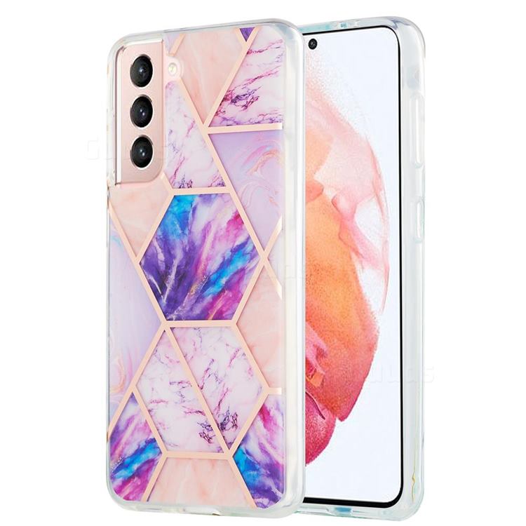 Purple Dream Marble Pattern Galvanized Electroplating Protective Case Cover for Samsung Galaxy S21