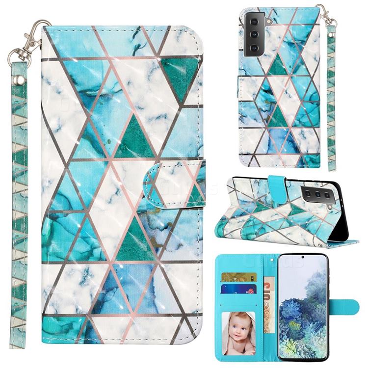 Stitching Marble 3D Leather Phone Holster Wallet Case for Samsung Galaxy S21 / Galaxy S30