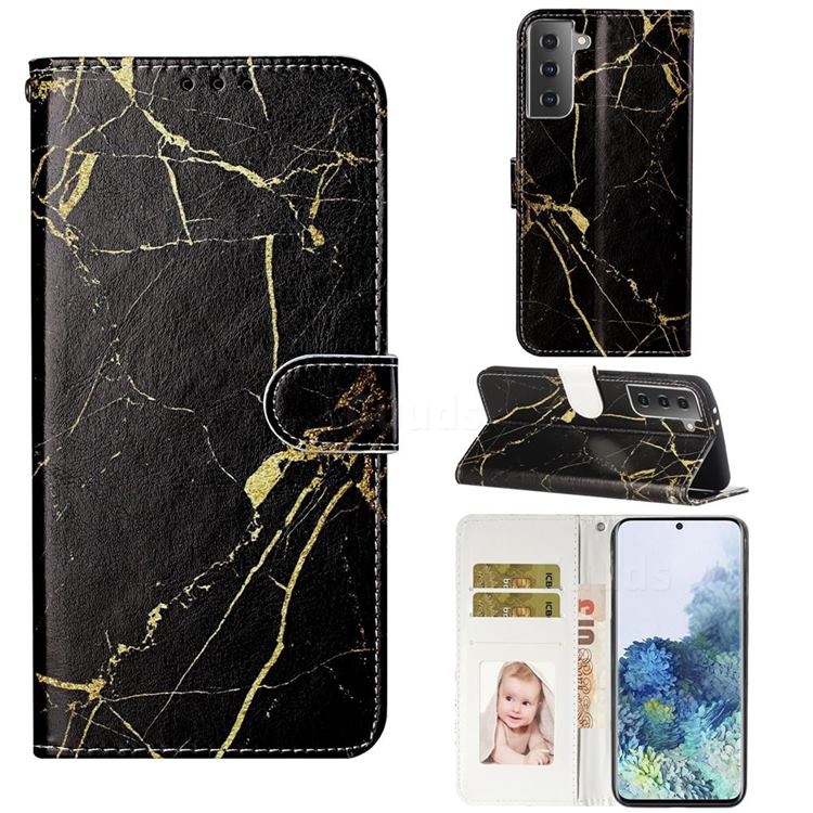 Black Gold Marble PU Leather Wallet Case for Samsung Galaxy S21 / Galaxy S30