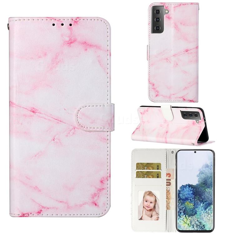 Pink Marble PU Leather Wallet Case for Samsung Galaxy S21 / Galaxy S30