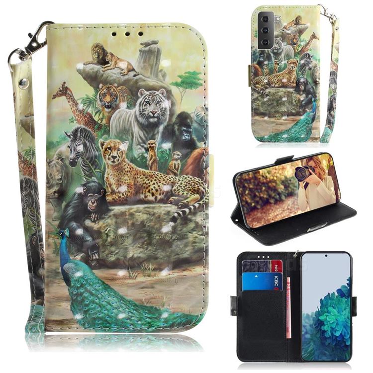 Beast Zoo 3D Painted Leather Wallet Phone Case for Samsung Galaxy S21 / Galaxy S30