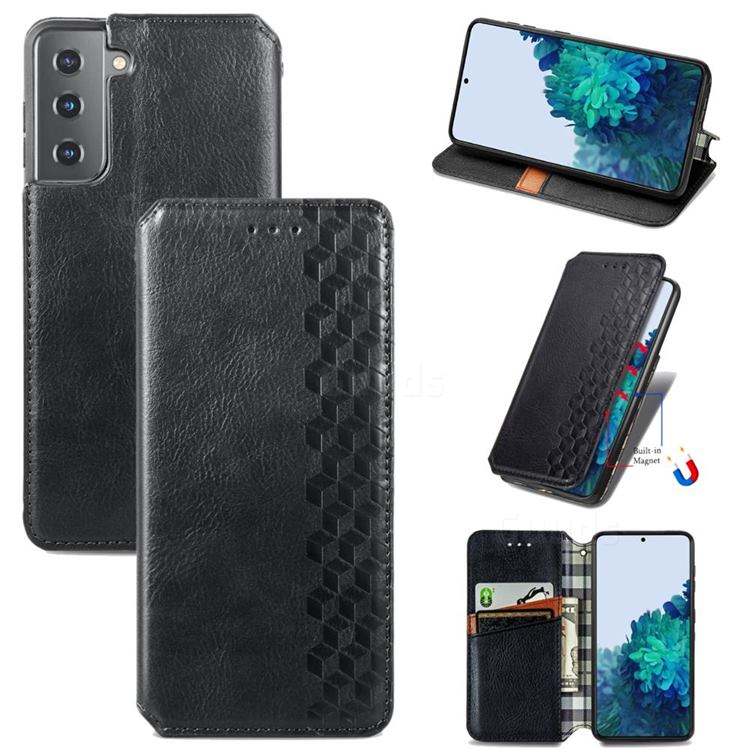 Ultra Slim Fashion Business Card Magnetic Automatic Suction Leather Flip Cover for Samsung Galaxy S21 / Galaxy S30 - Black