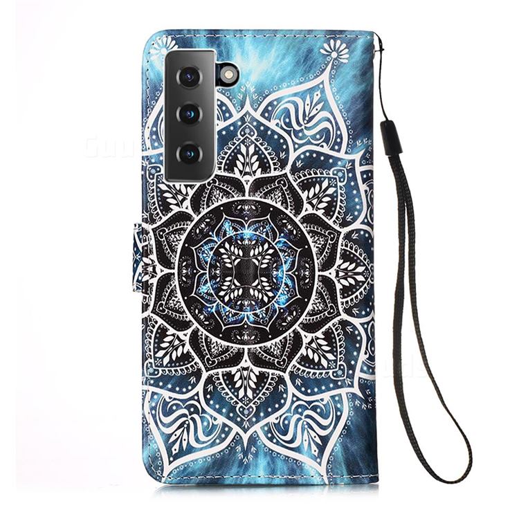Underwater Mandala Matte Leather Wallet Phone Case for Samsung Galaxy