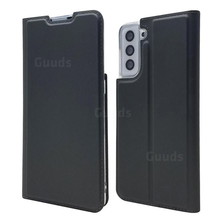Ultra Slim Card Magnetic Automatic Suction Leather Wallet Case for Samsung Galaxy S21 - Star Grey