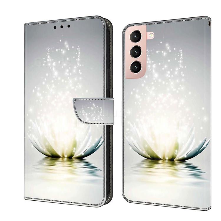 Flare lotus Crystal PU Leather Protective Wallet Case Cover for Samsung Galaxy S21