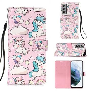 Angel Pony 3D Painted Leather Wallet Case for Samsung Galaxy S21 FE