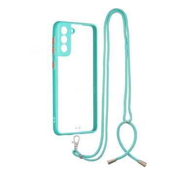 Necklace Cross-body Lanyard Strap Cord Phone Case Cover for Samsung Galaxy S21 Plus - Blue