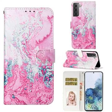 Pink Seawater Pu Leather Wallet Case For Samsung Galaxy S21 Plus S30 Plus Galaxy S21 Plus Cases Guuds