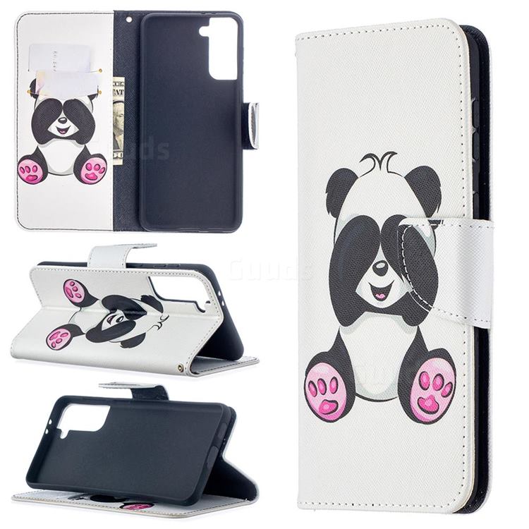 Lovely Panda Leather Wallet Case for Samsung Galaxy S21 Plus / S30 Plus