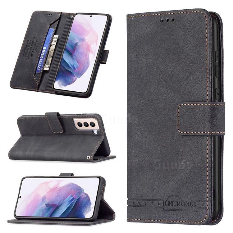 Binfen Color RFID Blocking Leather Wallet Case for Samsung Galaxy S21 Plus - Black