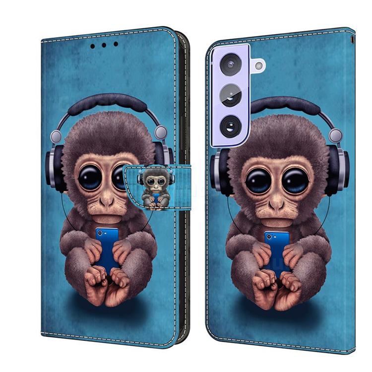 Cute Orangutan Crystal PU Leather Protective Wallet Case Cover for Samsung Galaxy S21 Plus