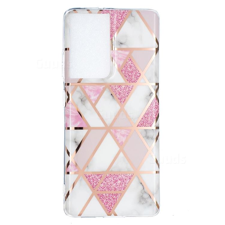 8 Off Pink Rhombus Galvanized Rose Gold Marble Phone Back Cover For Samsung Galaxy S21 Ultra S30 Ultra Galaxy S21 Ultra Cases Guuds