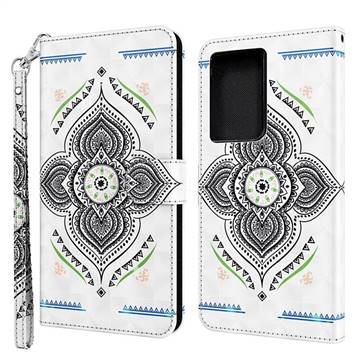 Mandala Totem 3D Painted Leather Wallet Case for Samsung Galaxy S21 Ultra / S30 Ultra