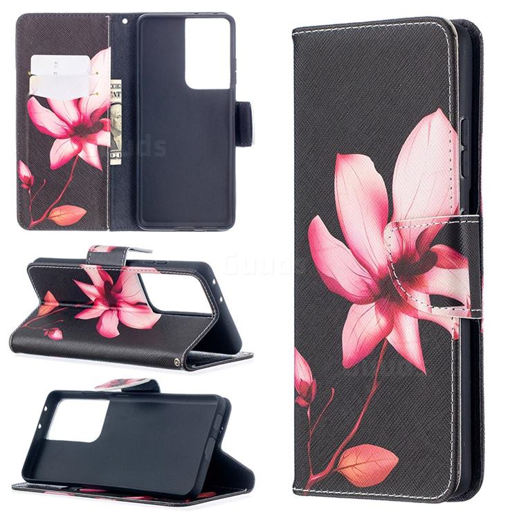 Lotus Flower Leather Wallet Case for Samsung Galaxy S21 Ultra / S30 Ultra