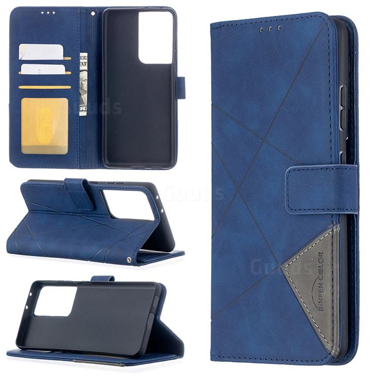 Binfen Color BF05 Prismatic Slim Wallet Flip Cover for Samsung Galaxy S21 Ultra - Blue