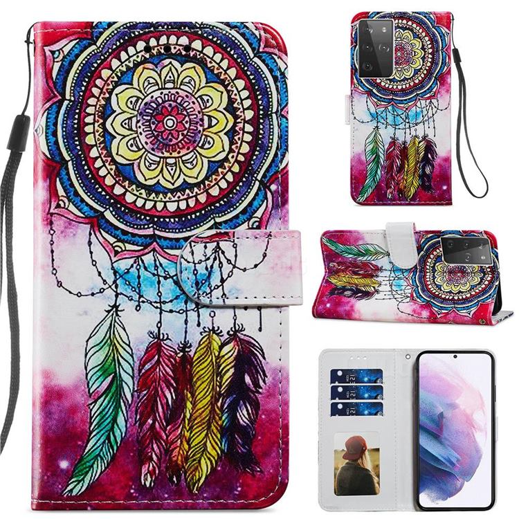 Dreamcatcher Smooth Leather Phone Wallet Case for Samsung Galaxy S21 Ultra