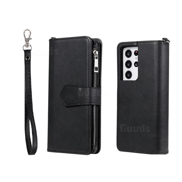 Retro Luxury Multifunction Zipper Leather Phone Wallet For Samsung