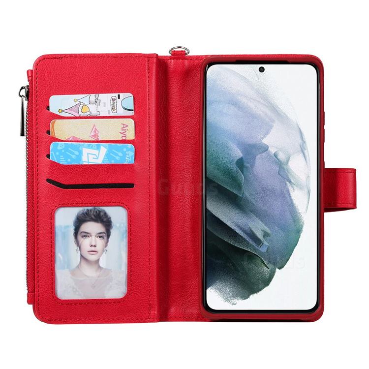 Retro Luxury Multifunction Zipper Leather Phone Wallet For Samsung