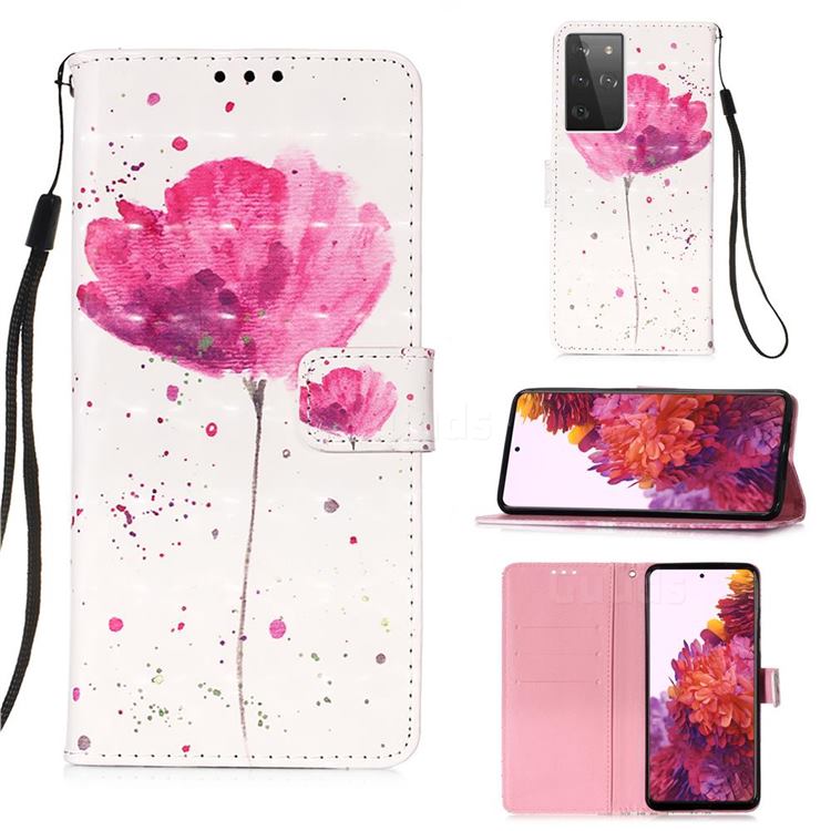 Watercolor 3D Painted Leather Wallet Case for Samsung Galaxy S21 Ultra