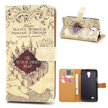 The Marauders Map Leather Wallet Case for Samsung Galaxy S4 mini i9190 I9192 I9195