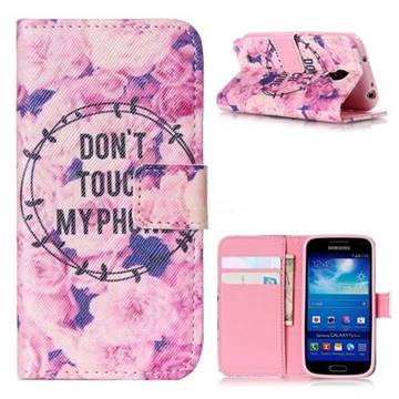 Retro Flowers Leather Wallet Case for Samsung Galaxy S4 Mini i9190 I9192 I9195