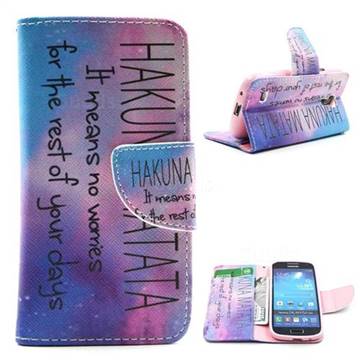 Sky Hakuna Matata Leather Wallet Case for Samsung Galaxy S4 mini i9190 I9192 I9195
