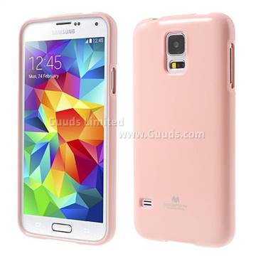 Mercury Goospery Glitter Powder Jelly TPU Back Cover for Galaxy S5 - Pink