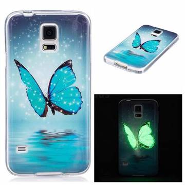 Butterfly Noctilucent Soft TPU Back Cover for Samsung Galaxy S5