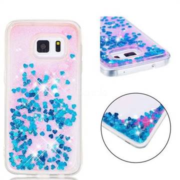 Dynamic Liquid Glitter Quicksand Sequins TPU Phone Case for Samsung Galaxy S5 G900 - Blue