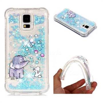 Bubble Jumbo Rabbit Dynamic Liquid Glitter Sand Quicksand Star TPU Case for Samsung Galaxy S5 G900