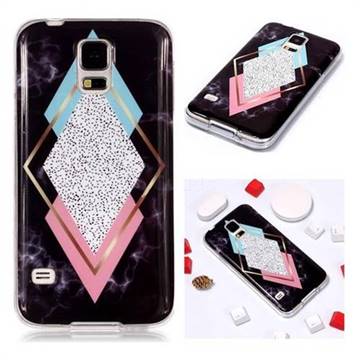 Black Diamond Soft TPU Marble Pattern Phone Case for Samsung Galaxy S5 G900