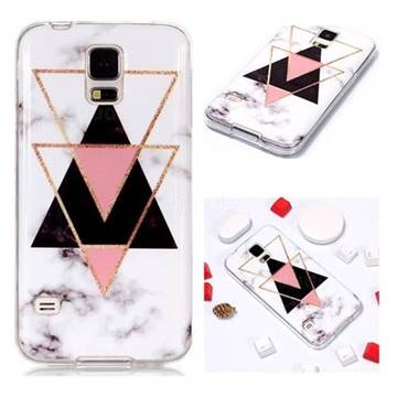 Inverted Triangle Black Soft TPU Marble Pattern Phone Case for Samsung Galaxy S5 G900