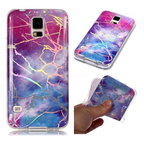 Dream Sky Marble Pattern Bright Color Laser Soft TPU Case for Samsung Galaxy S5 G900