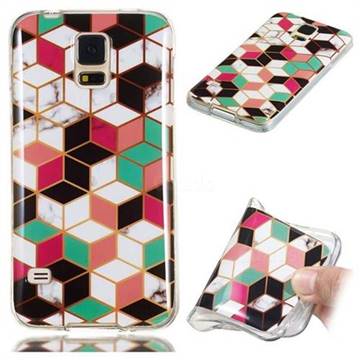 Three-dimensional Square Soft TPU Marble Pattern Phone Case for Samsung Galaxy S5 G900