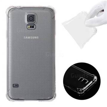 Anti-fall Clear Soft Back Cover for Samsung Galaxy S5 G900 - Transparent