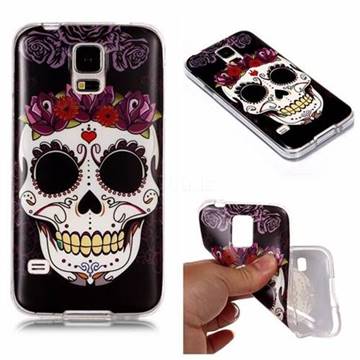 Flowers Skull Matte Soft TPU Back Cover for Samsung Galaxy S5 G900