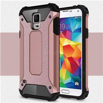 King Kong Armor Premium Shockproof Dual Layer Rugged Hard Cover for Samsung Galaxy S5 G900 - Rose Gold