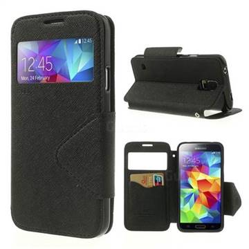 Roar Korea Diary View Leather Flip Cover for Samsung Galaxy S5 G900 - Black