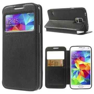 Roar Korea Noble View Leather Flip Cover for Samsung Galaxy S5 G900 - Black