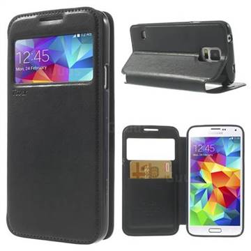 Roar Korea Noble View Leather Flip Cover for Samsung Galaxy S5 G900 - Dark Blue