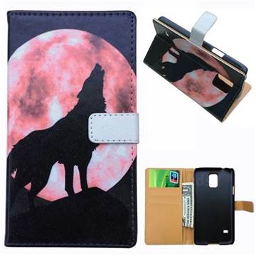Moon Wolf Leather Wallet Case for Samsung Galaxy S5 G900
