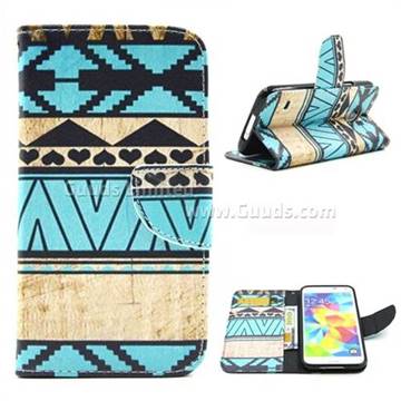 Folk Style Leather Wallet Case for Samsung Galaxy S5 G900