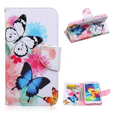 Vivid Flying Butterflies Leather Wallet Case for Samsung Galaxy S5 G900