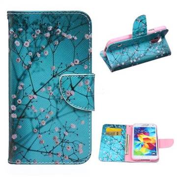Blue Plum Leather Wallet Case for Samsung Galaxy S5 G900